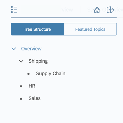 Showing the structure of your presentation in the navigation menu